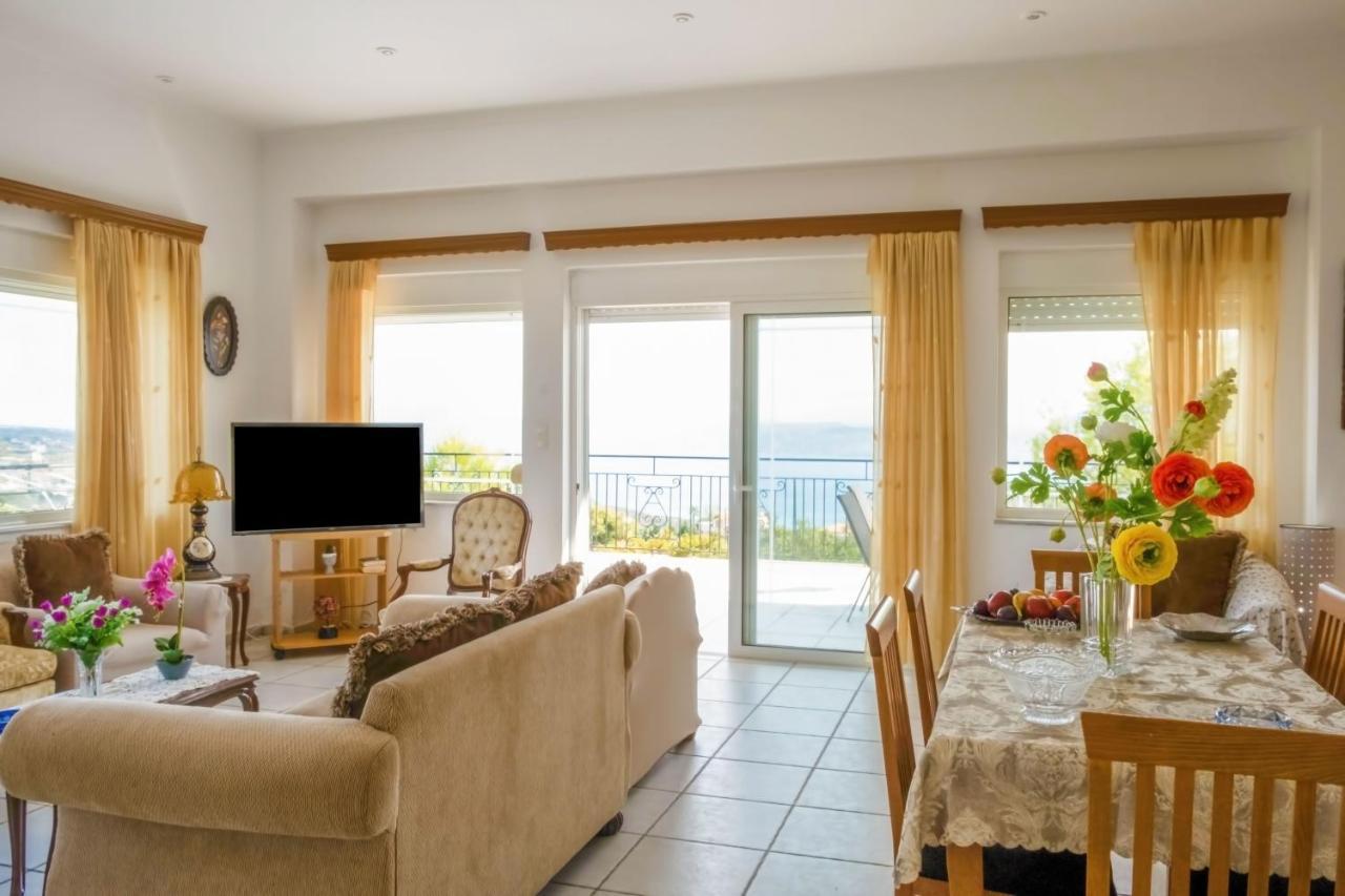 Villa Afroditi In Chania Near Airport With Private Pool, Free Wi-Fi, Souda Bay Views, Garden Oasis Kounoupidhiana Bagian luar foto
